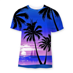 Hawaii Blue Sublimation T-Shirt - Joban Clothing